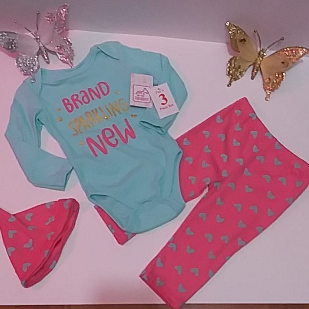 NWT Infant "swiggles"3-pc long sleeve/pants outfit